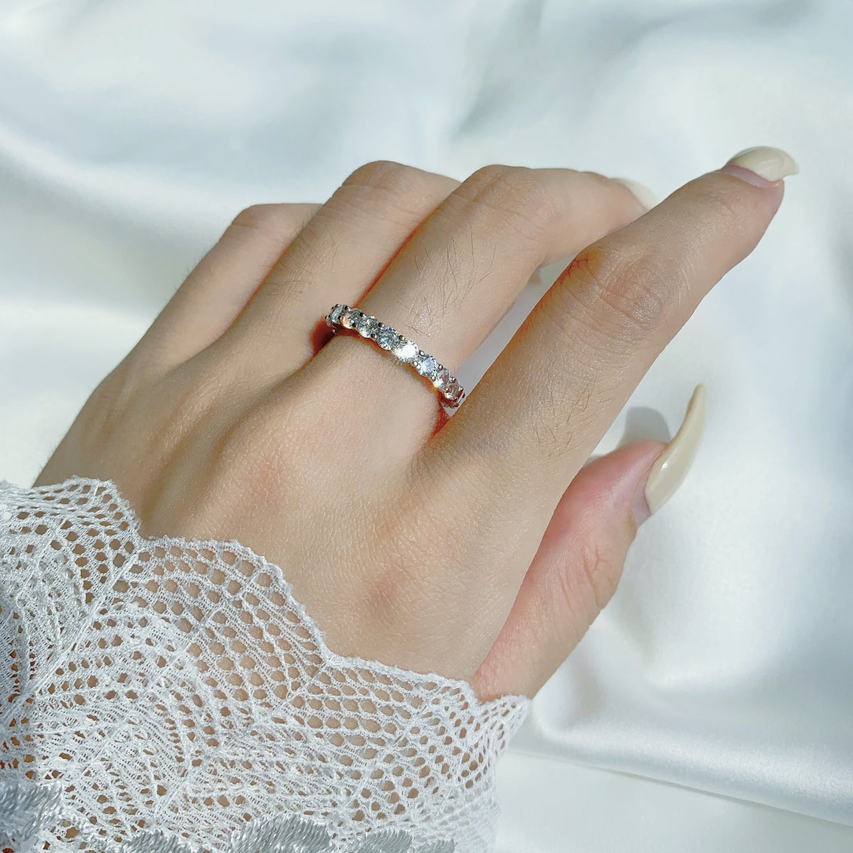 Tennis White Ring 3mm