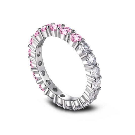 White and Pink Tennis Ring