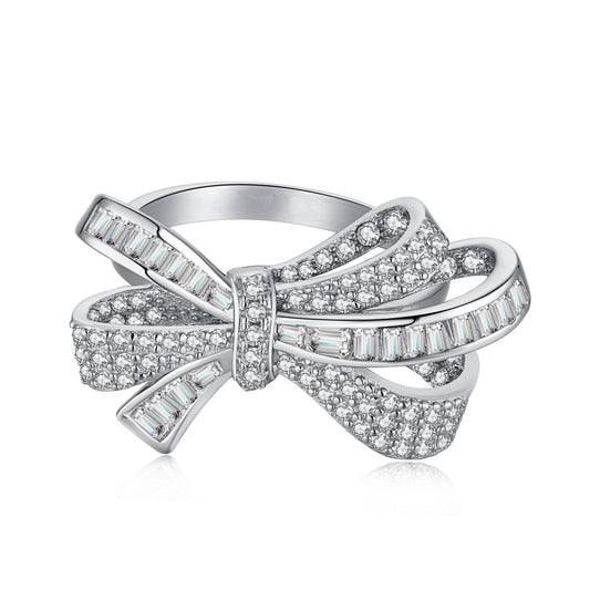 Bow White Ring