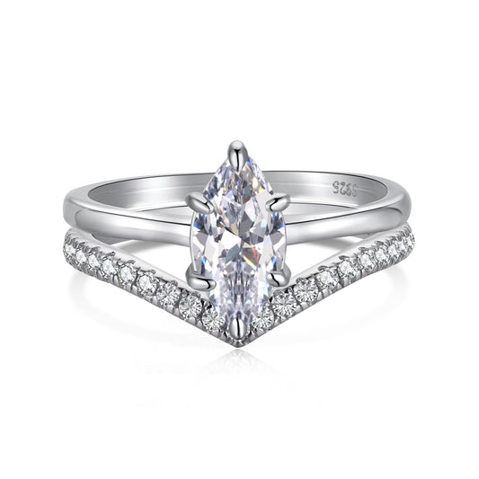 Marquise White Ring (Set)
