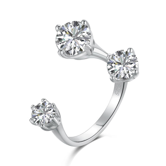 3 Stone Free size white ring