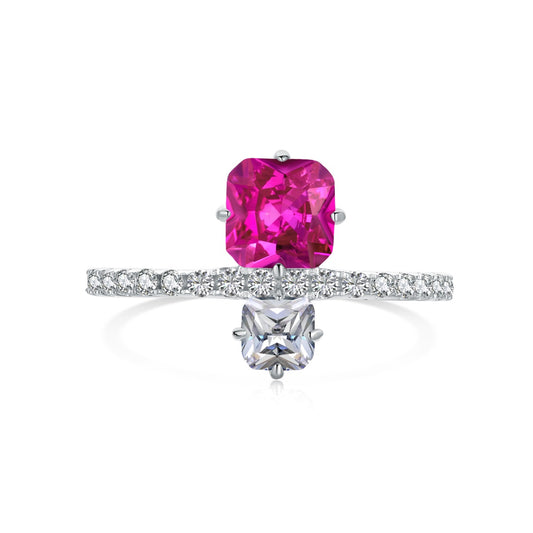 Deep Pink and White Ring