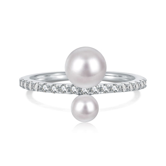 White Two pearls Ring