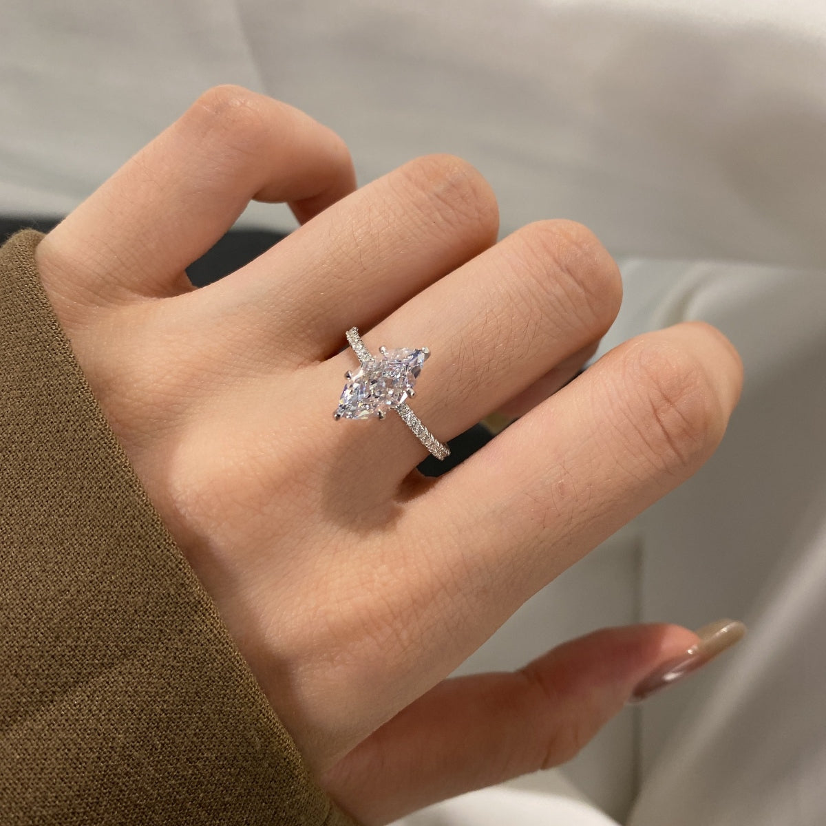 Marquise White Ring
