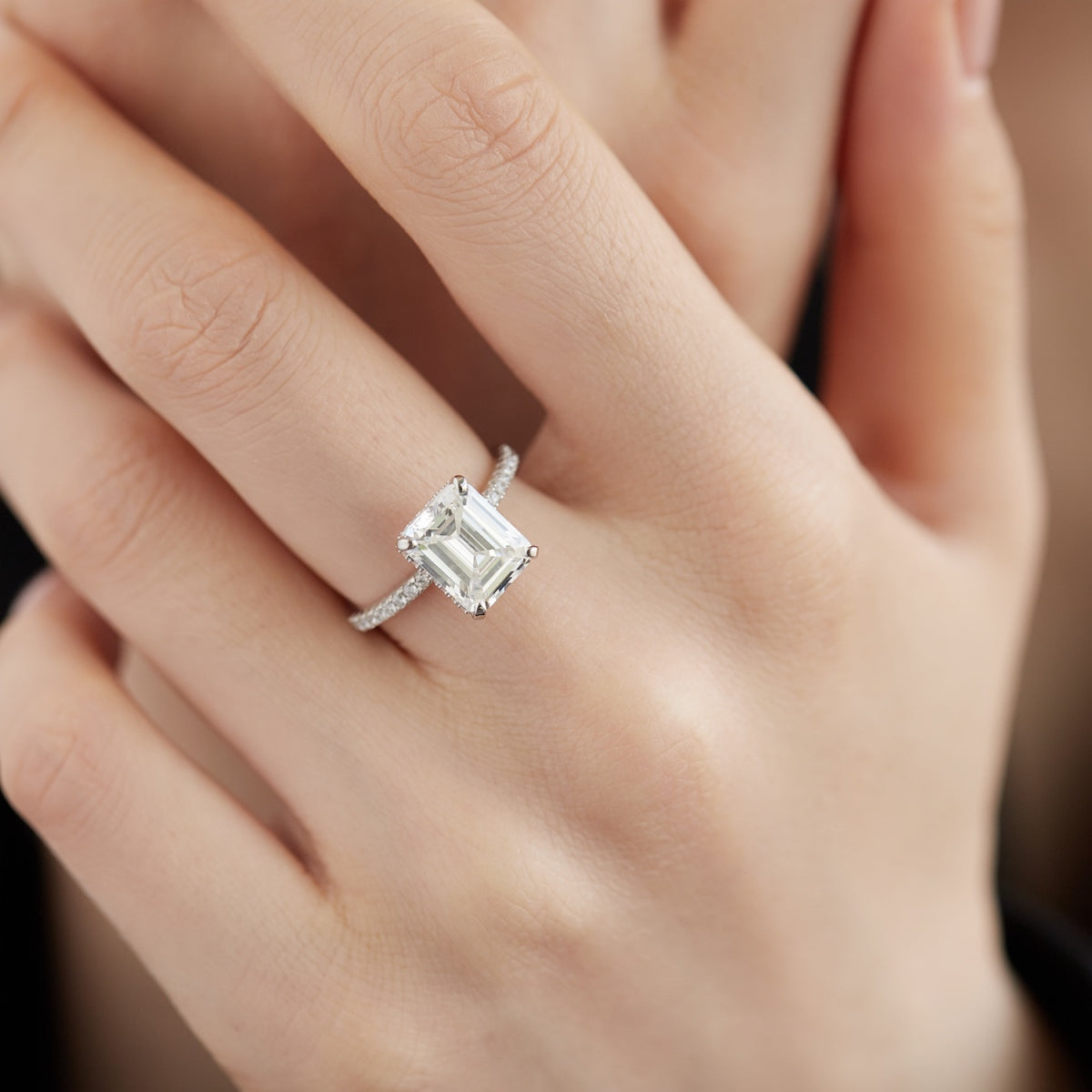 Emerald White Ring