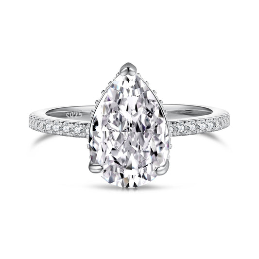 Pear Cut White Ring
