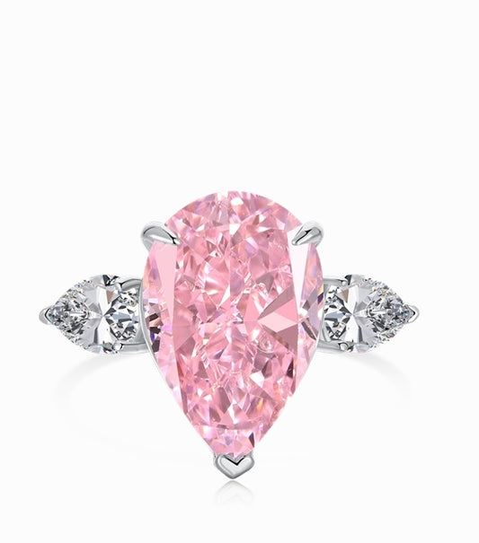 Pear Cut Pink Ring