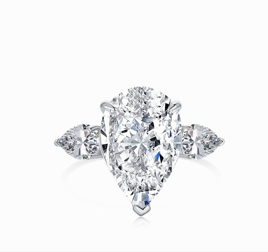 Pear Cut White Ring
