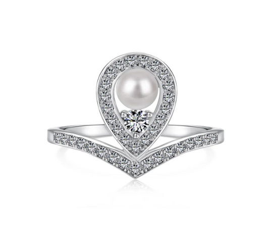 White Arch with Pearl Ring