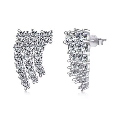 Three Lines of Diamond Earring