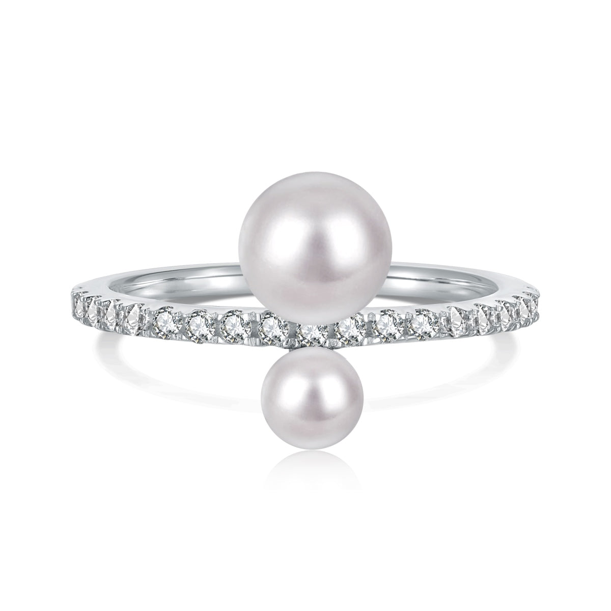White Two pearls Ring