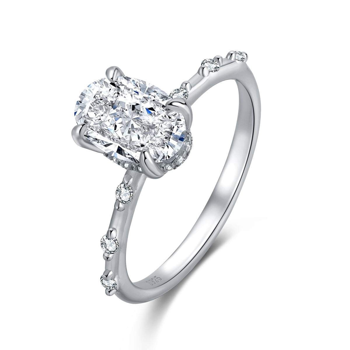 Oval white ring